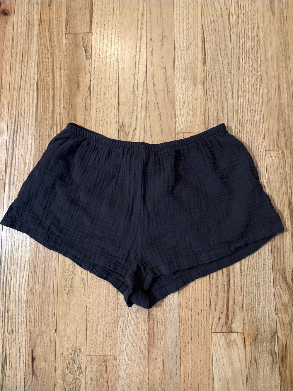 H&M Black Cotton Gauze Athletic Lounge Shorts
